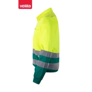 Cazadora bicolor reflectante Velilla 153 Verde/Amarillo flúor, vista lateral