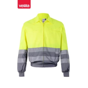 Cazadora bicolor reflectante Velilla 153 Gris/Amarillo flúor, vista frontal