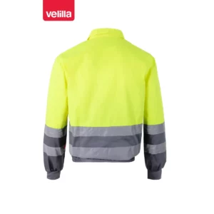 Cazadora bicolor reflectante Velilla 153 Gris/Amarillo flúor, vista trasera