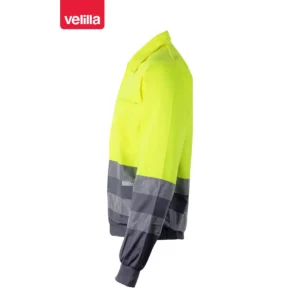 Cazadora bicolor reflectante Velilla 153 Gris/Amarillo flúor, vista lateral