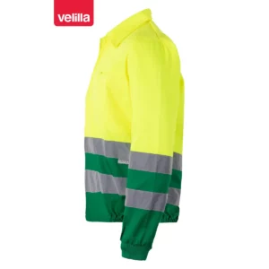 Cazadora bicolor reflectante Velilla 153 Verde hierba/Amarillo flúor, vista lateral