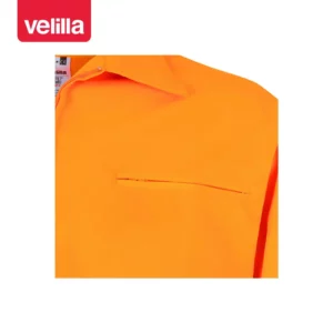 Cazadora de alta visibilidad Velilla 155 Naranja flúor, detalle de bolsillo del pecho