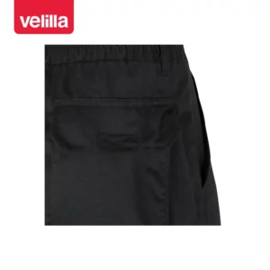 Pantalón forrado bicolor Velilla 156 Negro/Amarillo flúor, detalle de cintura y bolsillo trasero