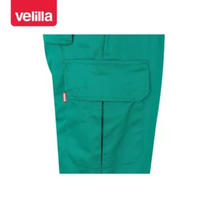 Pantalón forrado bicolor Velilla 156 Verde/Amarillo flúor, detalle de bolsillo lateral