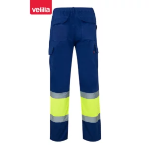 Pantalón forrado bicolor Velilla 156 Azulina/Amarillo flúor, vista trasera