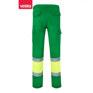 Pantalón forrado bicolor Velilla 156 Verde hierba/Amarillo flúor, vista trasera