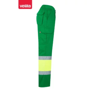 Pantalón forrado bicolor Velilla 156 Verde hierba/Amarillo flúor, vista lateral opuesta