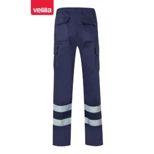 Pantalón con cintas reflectantes Velilla 159 Azul marino, vista trasera