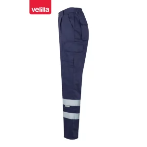 Pantalón con cintas reflectantes Velilla 159 Azul marino, vista lateral