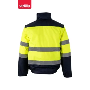 Cazadora acolchada bicolor Velilla 161 Azul marino/Amarillo flúor, vista trasera