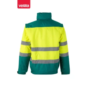 Cazadora acolchada bicolor Velilla 161 Verde/Amarillo flúor, vista trasera
