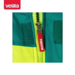 Cazadora acolchada bicolor Velilla 161 Verde/Amarillo flúor, detalle de cierre central