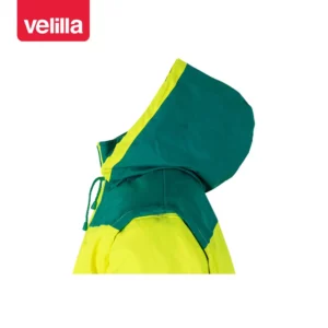 Cazadora acolchada bicolor Velilla 161 Verde/Amarillo flúor, detalle de capucha