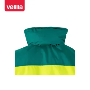 Cazadora acolchada bicolor Velilla 161 Verde/Amarillo flúor, detalle de parte trasera del cuello