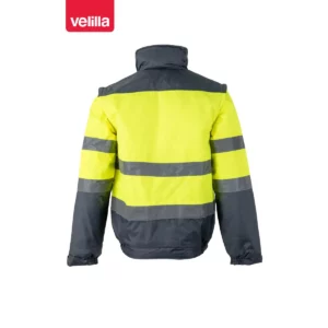 Cazadora acolchada bicolor Velilla 161 Gris/Amarillo flúor, vista trasera