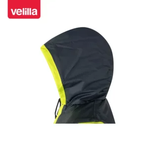 Cazadora acolchada bicolor Velilla 161 Gris/Amarillo flúor, detalle de capucha