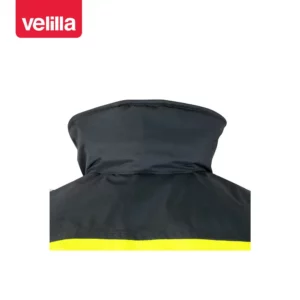 Cazadora acolchada bicolor Velilla 161 Gris/Amarillo flúor, detalle de parte trasera del cuello