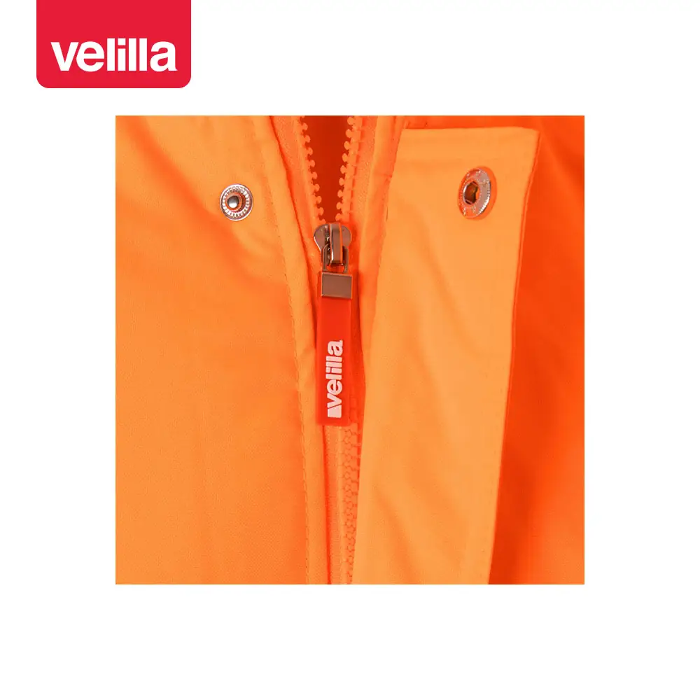 Parka bicolor alta visibilidad Velilla 166 17 Parka bicolor alta visibilidad Velilla 166 Azul marino/Naranja flúor, detalle de cierre central