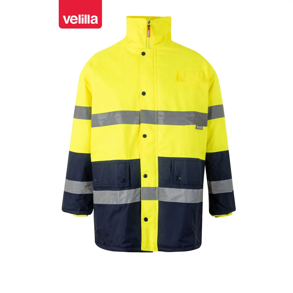 Parka bicolor alta visibilidad Velilla 166 4 Parka bicolor alta visibilidad Velilla 166 Azul marino/Amarillo flúor, vista frontal