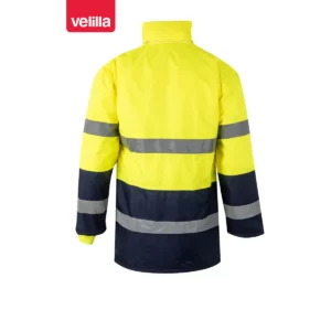 Parka bicolor alta visibilidad Velilla 166 Azul marino/Amarillo flúor, vista trasera