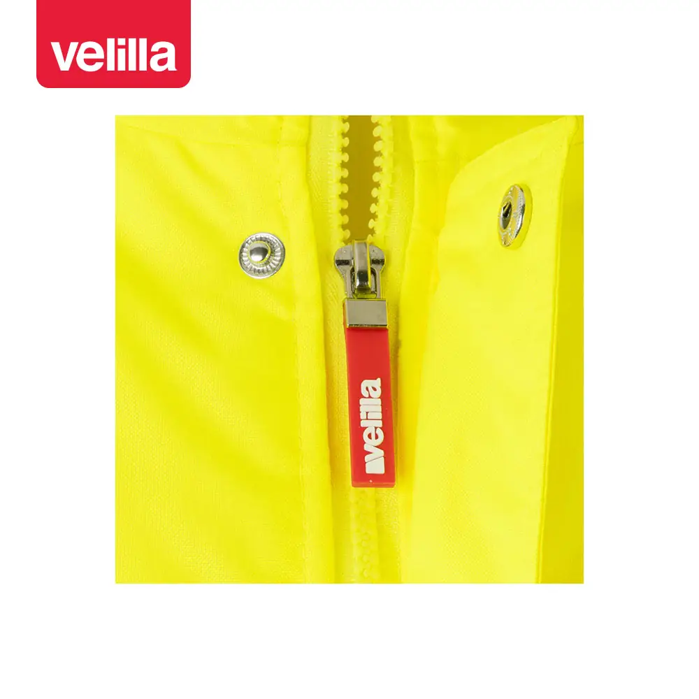 Parka bicolor alta visibilidad Velilla 166 12 Parka bicolor alta visibilidad Velilla 166 Azul marino/Amarillo flúor, detalle de cierre central