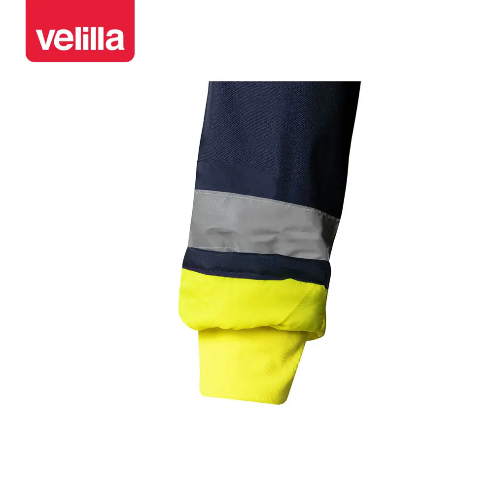 Parka bicolor alta visibilidad Velilla 166 15 Parka bicolor alta visibilidad Velilla 166 Azul marino/Amarillo flúor, detalle de puño