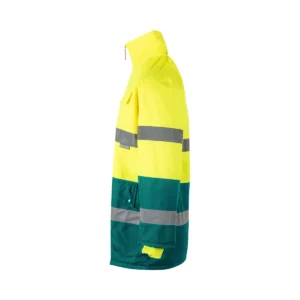 Parka bicolor alta visibilidad Velilla 166 Verde/Amarillo flúor, vista lateral