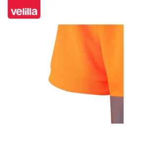 Polo alta visibilidad Velilla 172 Naranja flúor, detalle de manga