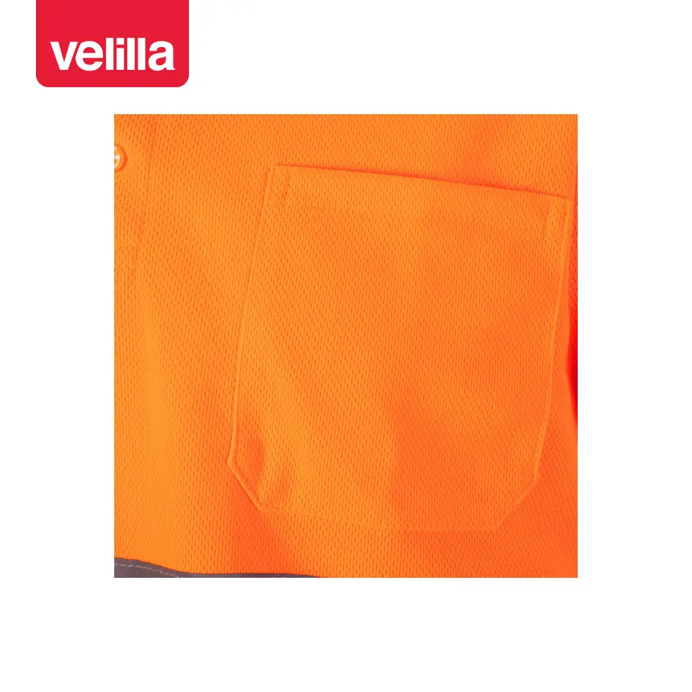 Polo alta visibilidad Velilla 172 12 Polo alta visibilidad Velilla 172 Naranja flúor, detalle de bolsillo del pecho