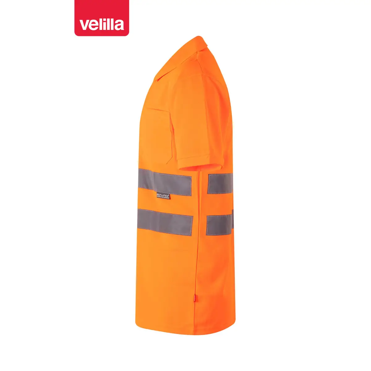 Polo alta visibilidad Velilla 172 5 Polo alta visibilidad Velilla 172 Naranja flúor, vista lateral