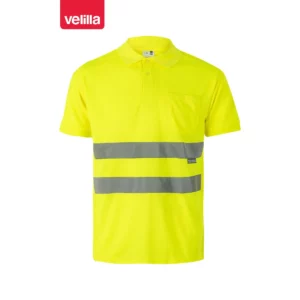 Polo alta visibilidad Velilla 172 Amarillo flúor, vista frontal