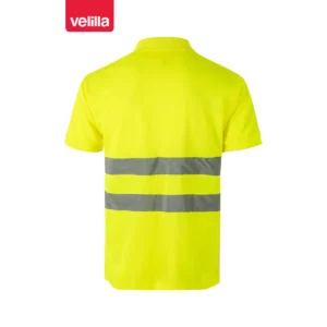 Polo alta visibilidad Velilla 172 Amarillo flúor, vista trasera