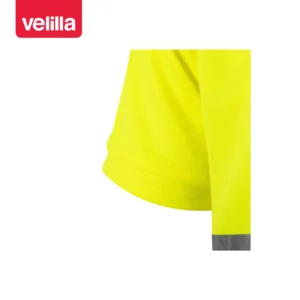 Polo bicolor manga corta Velilla 173 Verde caza/Amarillo flúor, detalle de manga