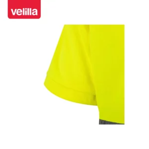 Polo bicolor manga corta Velilla 173 Gris/Amarillo flúor, detalle de manga