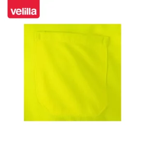 Polo bicolor manga corta Velilla 173 Gris/Amarillo flúor, detalle de bolsillo pecho