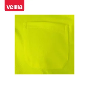 Polo bicolor manga corta Velilla 173 Granate/Amarillo flúor, detalle de bolsillo pecho