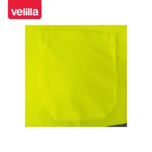Polo bicolor manga corta Velilla 173 Verde hierba/Amarillo flúor, detalle de bolsillo pecho
