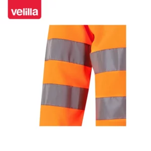 Polo alta visibilidad Velilla 174 Naranja flúor, detalle de cintas reflectantes
