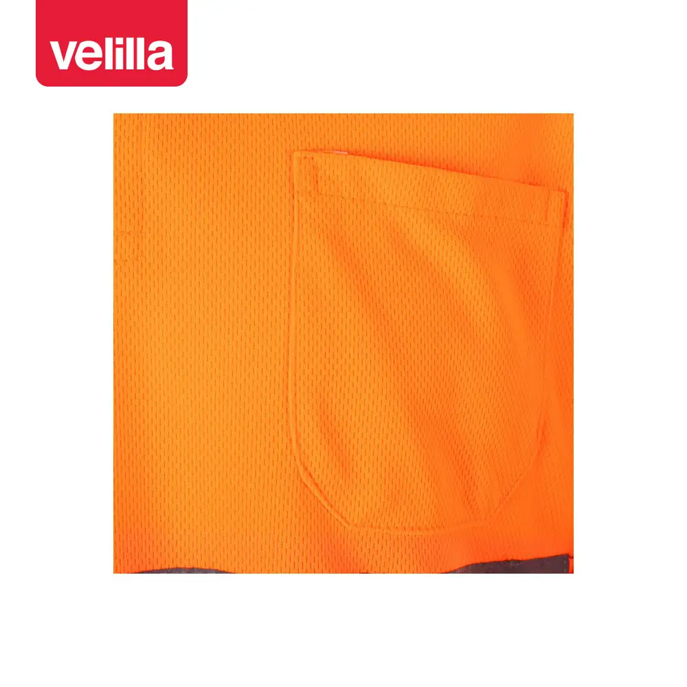 Polo alta visibilidad Velilla 174 14 Polo alta visibilidad Velilla 174 Naranja flúor, detalle de bolsillo del pecho