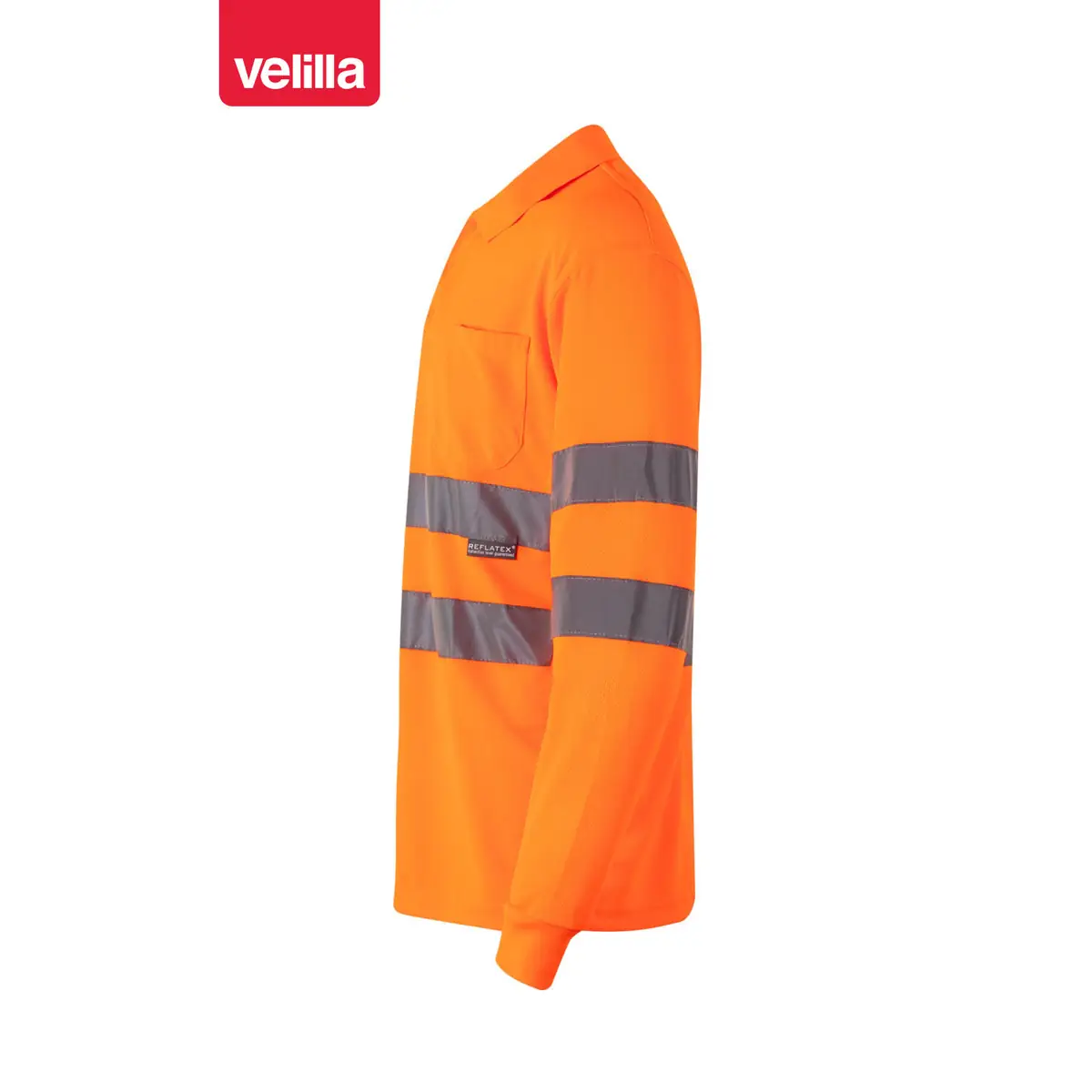 Polo alta visibilidad Velilla 174 5 Polo alta visibilidad Velilla 174 Naranja flúor, vista lateral