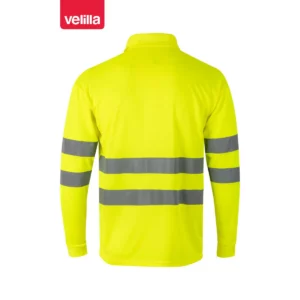 Polo alta visibilidad Velilla 174 Amarillo flúor, vista trasera
