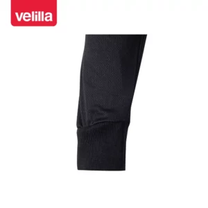Polo bicolor alta visibilidad Velilla 175 Negro/Amarillo flúor, detalle de puño