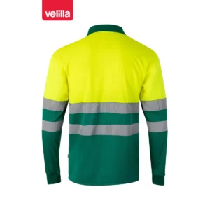 Polo bicolor alta visibilidad Velilla 175 Verde/Amarillo flúor, vista trasera