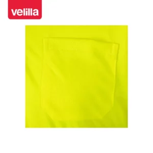 Polo bicolor alta visibilidad Velilla 175 Verde/Amarillo flúor, detalle de bolsillo del pecho