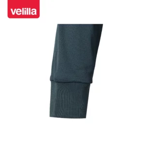 Polo bicolor alta visibilidad Velilla 175 Gris/Naranja flúor, detalle de puño