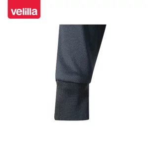 Polo bicolor alta visibilidad Velilla 175 Gris/Amarillo flúor, detalle de puño