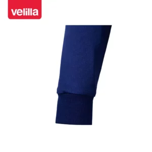 Polo bicolor alta visibilidad Velilla 175 Azulina/Amarillo flúor, detalle de puño