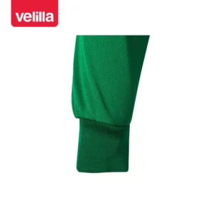 Polo bicolor alta visibilidad Velilla 175 Verde hierba/Amarillo flúor, detalle de puño