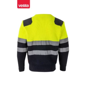 Jersey bicolor alta visibilidad Velilla 179 Azul marino/Amarillo flúor, vista trasera