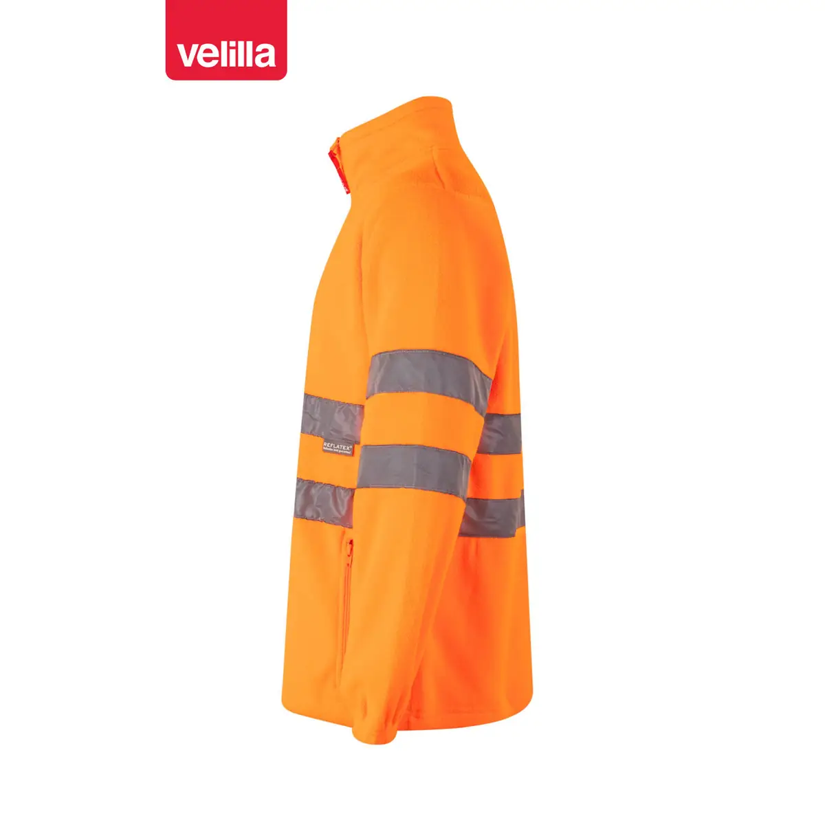 Forro polar alta visibilidad Velilla 180 5 Forro polar alta visibilidad Velilla 180 Naranja flúor, vista lateral